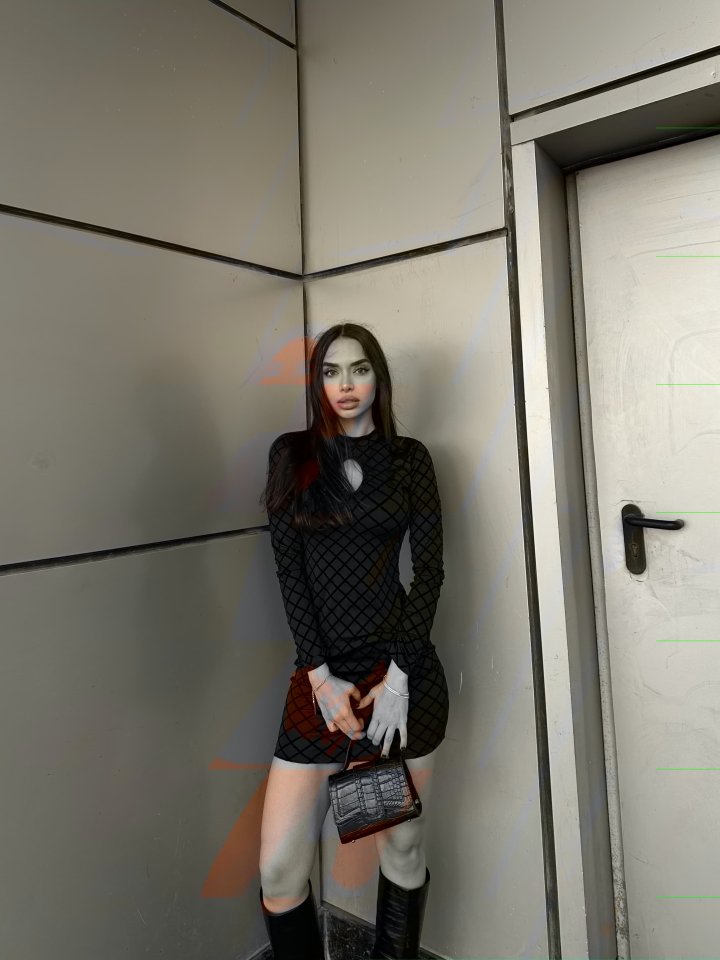 Kadın Uzun Kollu Damla Detay Flok Baskı Dalgıç Mini Elbise - Görsel 4