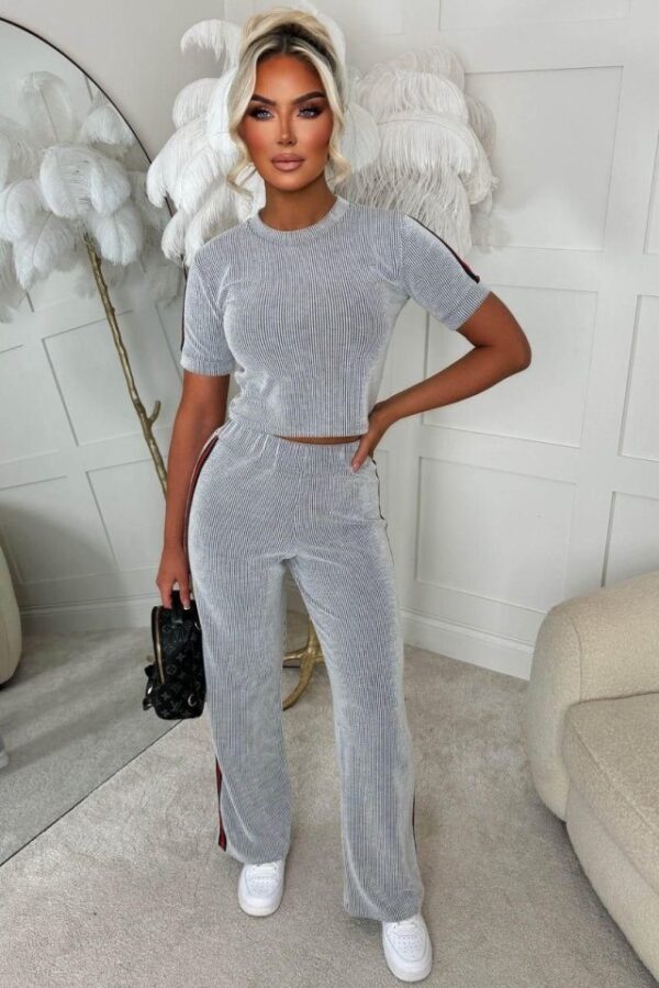 Kadın Ottoman Kumaş şerit Detaylı Ikili Takım