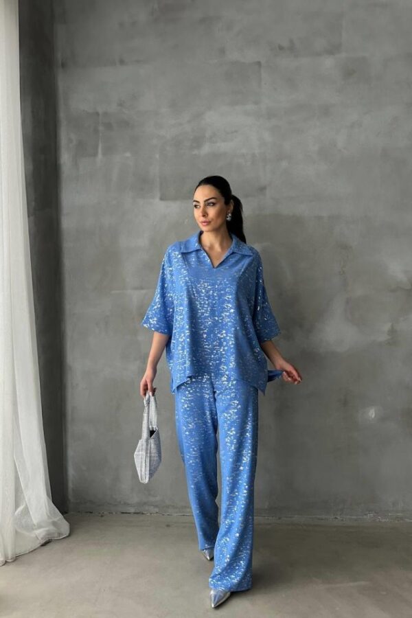 VARAKLI BLUZ PANTOLON TAKIM - Mavi