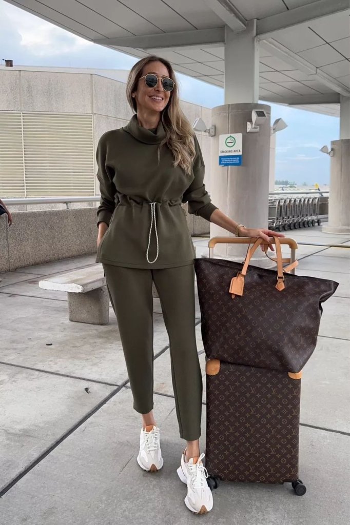 Kadın Uzun Kollu Balıkçı Yaka Belden Lastikli Modal Bluz Ve Pantolon Ikili Takım - Görsel 6