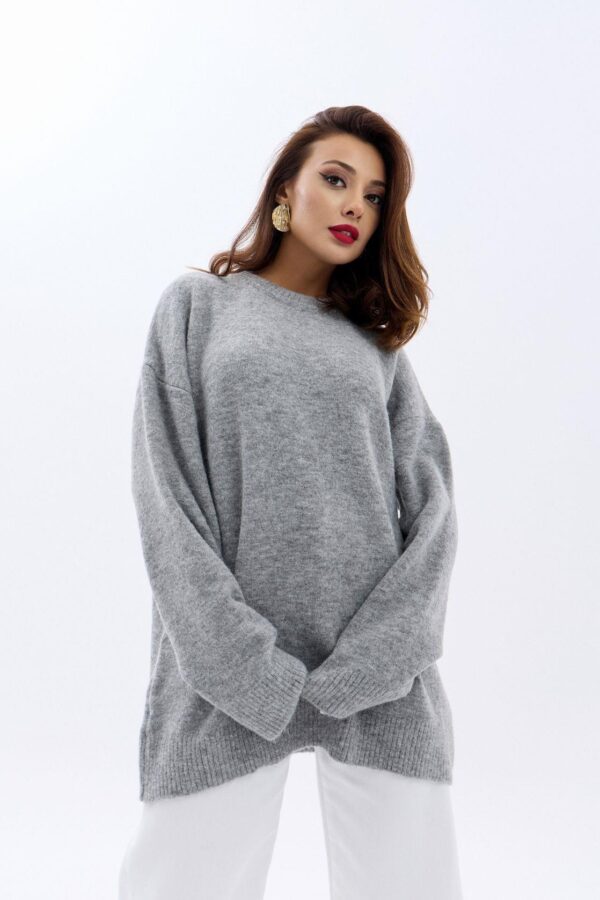 43071 TRİKO SIFIR YAKA SALAŞ KAZAK-ANTRASİT