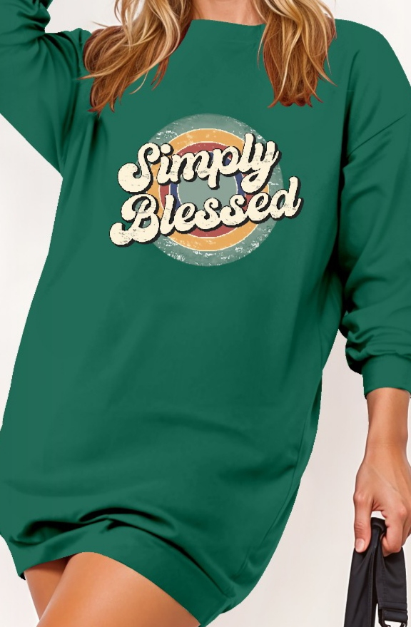 Kadın Uzun Kollu Bisiklet Yaka Yazılı Viskon Iki Iplik Elbise - Görsel 6