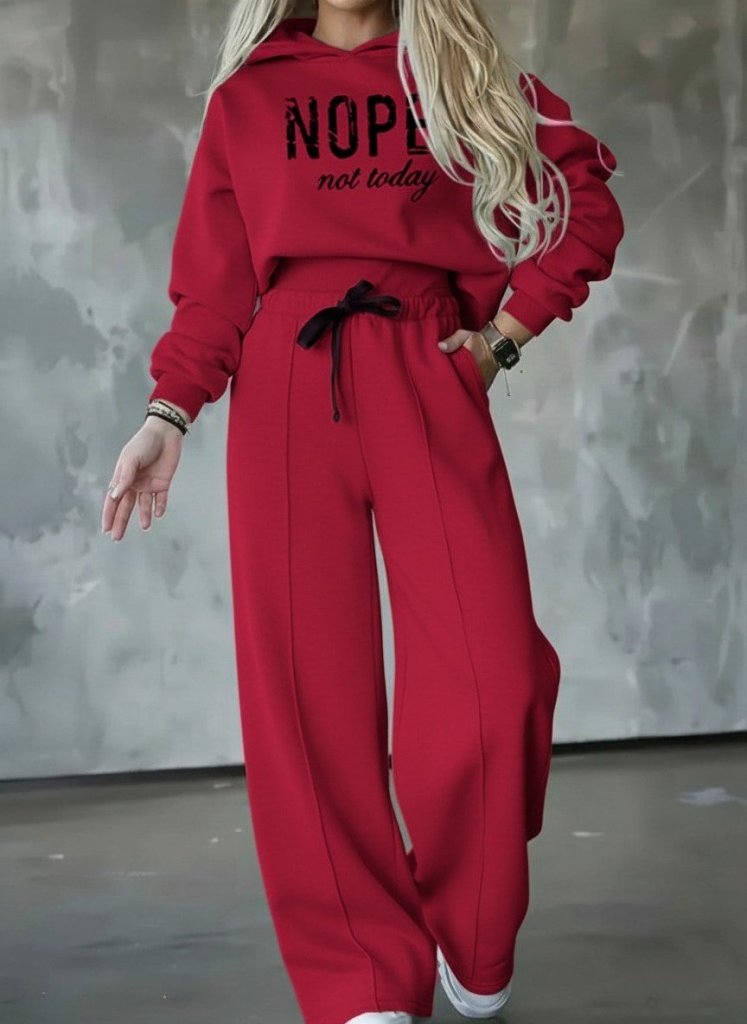 Kadın Uzun Kollu Nope Baskılı Beli Ribanalı Ikili Takım - Görsel 25