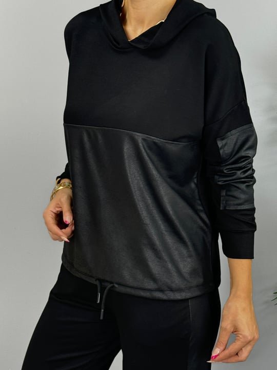 Kadın Uzun Kollu Kapüşonlu Oversize Sweat Ve Pantolon Ikili Takım - Görsel 7