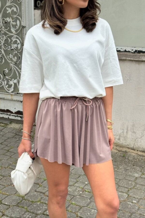 Kadın Sandys Kumaş Bağıcık Detaylı şort