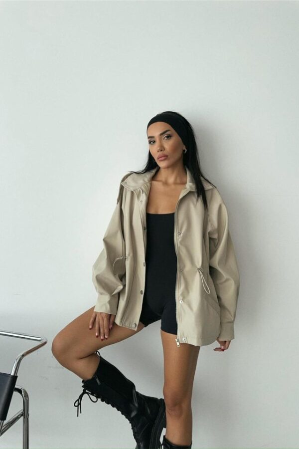 MONT BEL BÜZGÜ BALIKÇI YAKA SOFT KUMAŞ - Taş