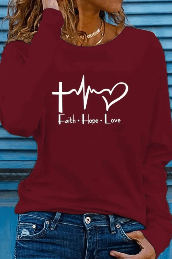 Kadın Uzun Kollu Bisiklet Yaka Desenli Vskon Bluz