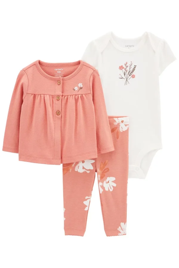 Layette Kız Bebek 3'lü Hırkalı Setkarışık Renkli