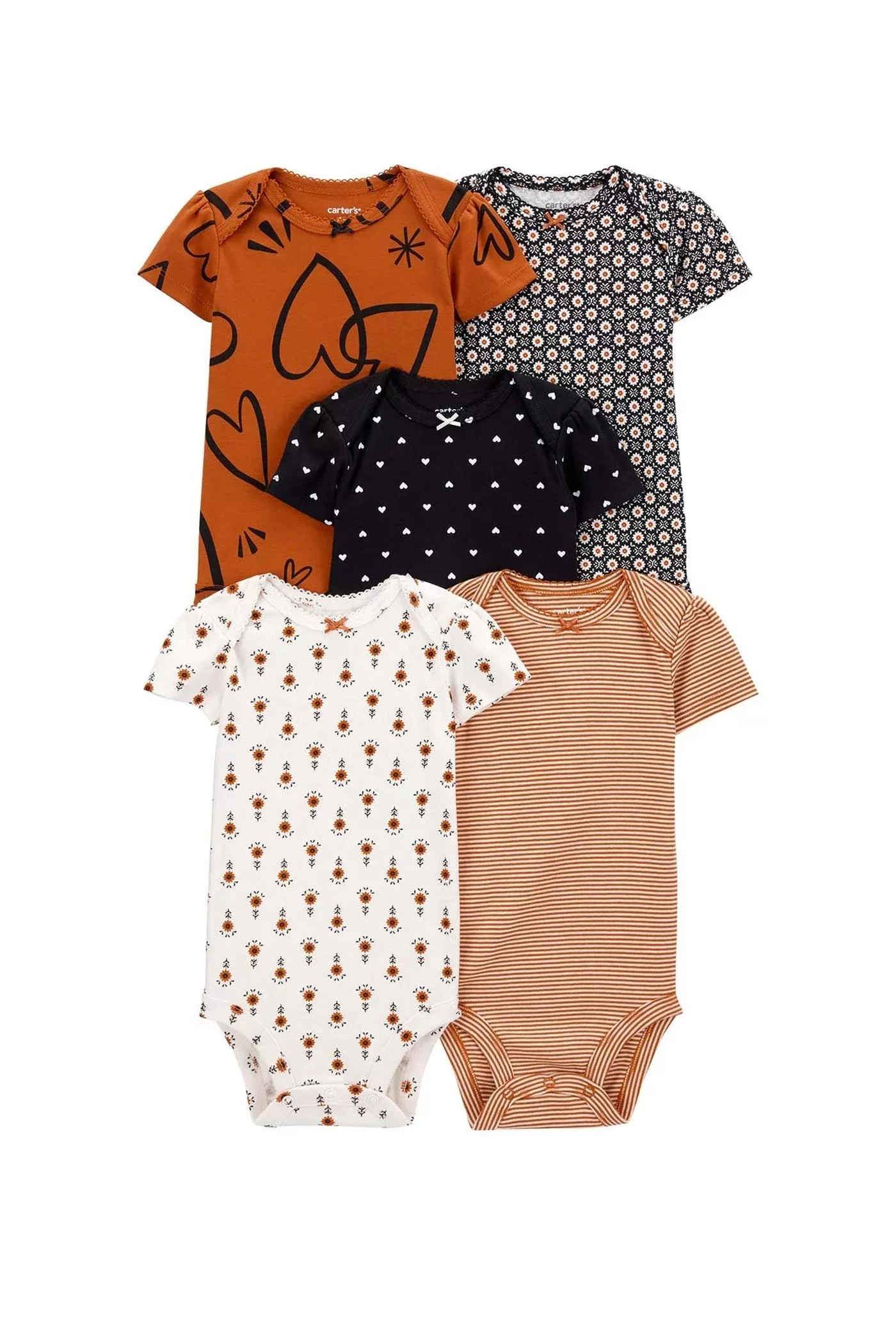 Layette Kız Bebek 5'li Kısa Kol Body Karışık Renkli - Görsel 4