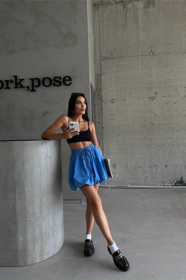 BALON ETEK POPLİN - Mavi