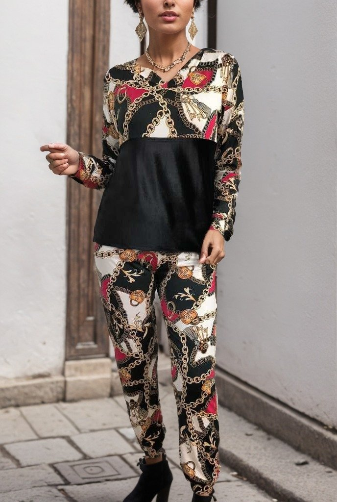 Kadın Uzun Kollu V Yaka Göğüs Altı Kadife Detay Mikro Ikili Takım - Görsel 8