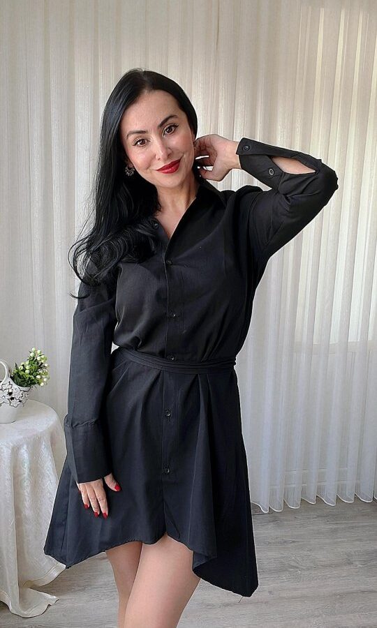 Kadın Uzun Kollu ön Kısım Kısım Arka Kısım Uzun Trikoton Gömlek Elbise