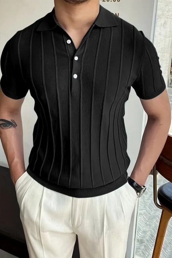 Erkek Kısa Kollu Yakalı önden Düğmeli Triko Tişört