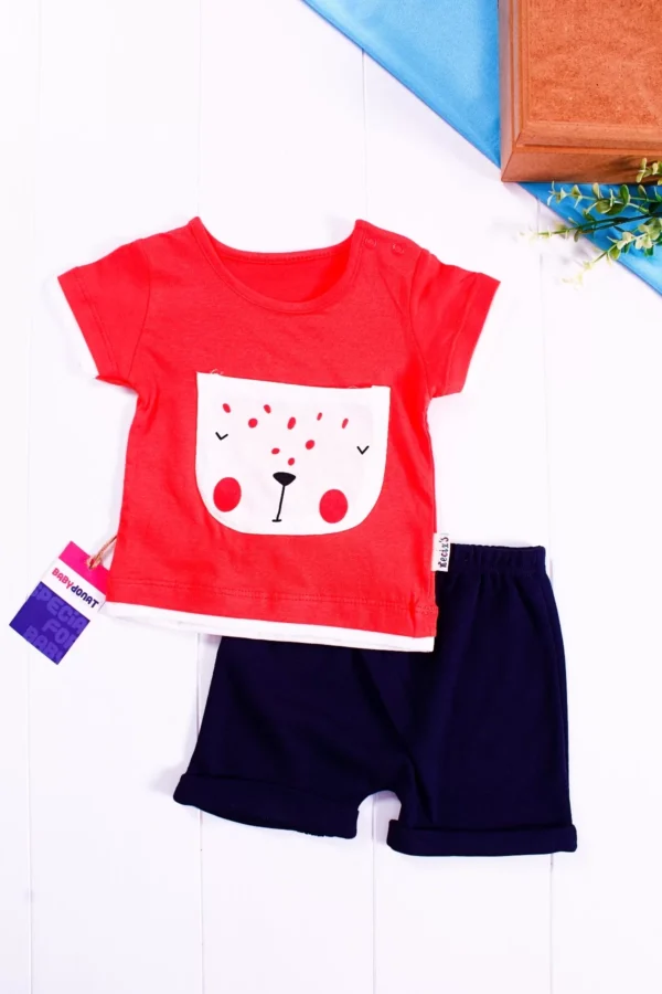 Cep Detaylı Şortlu 2'li Erkek Bebek Takımı
