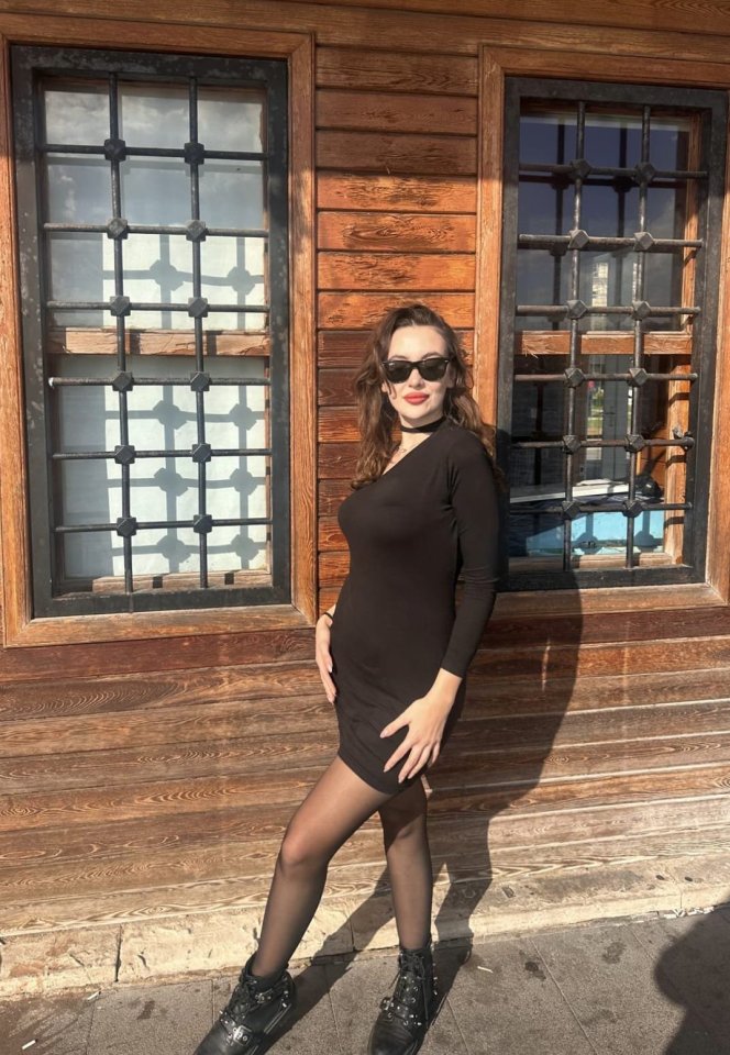 Kadın Uzun Kollu Tek Omuz Ve Kol Açık Detay Viskon Mini Boy Elbise - Görsel 2