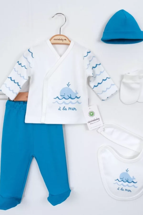 Ciccim Baby Balina 5'li Zıbın Set 4699 Koyu Mavi