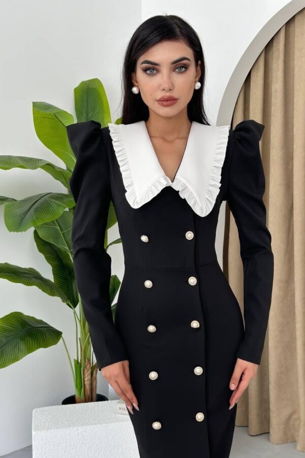 Palmas Geniş Yakalı Elbise