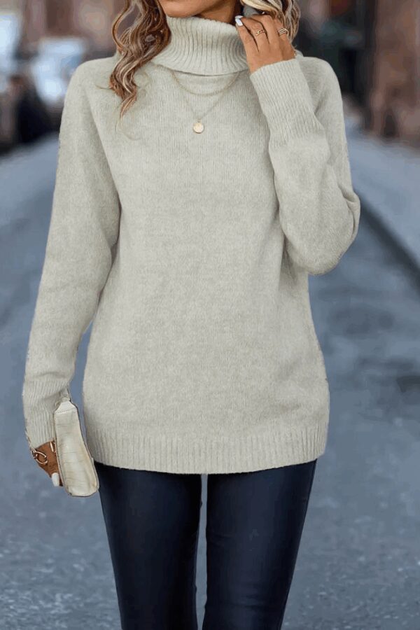 Kadın Uzun Kollu Balıkçı Yaka Triko Bluz