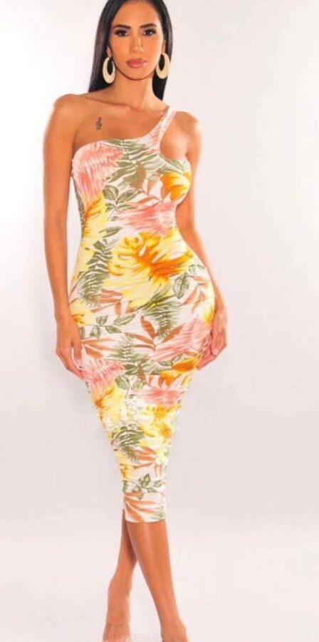 Kadın Omuz Dekolteli Astarlı Midi Boy Fırsat ürün Elbise