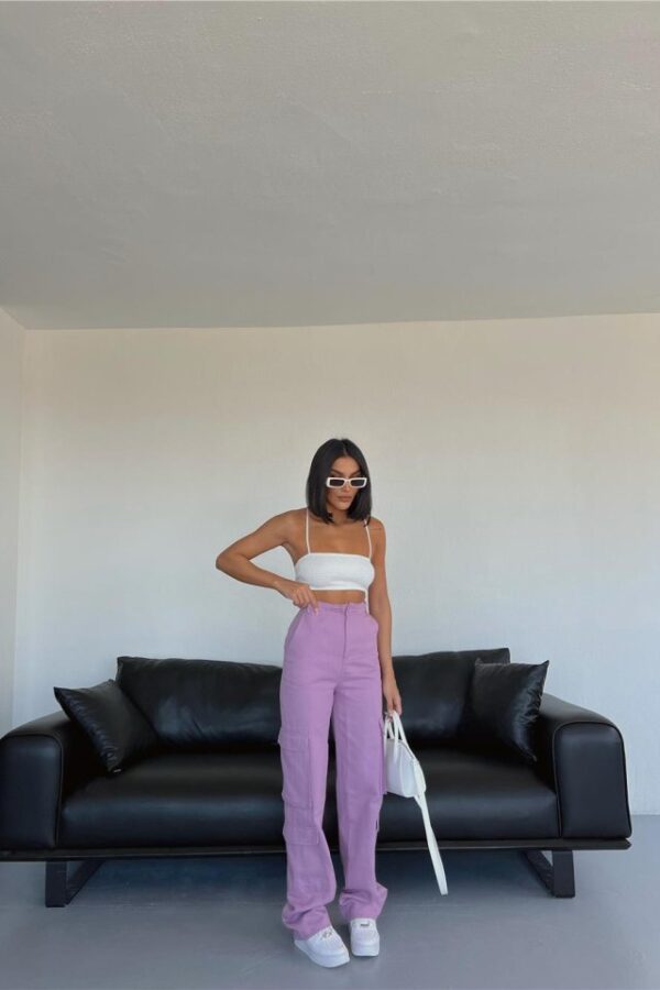 KARGO PANTOLON - Lila