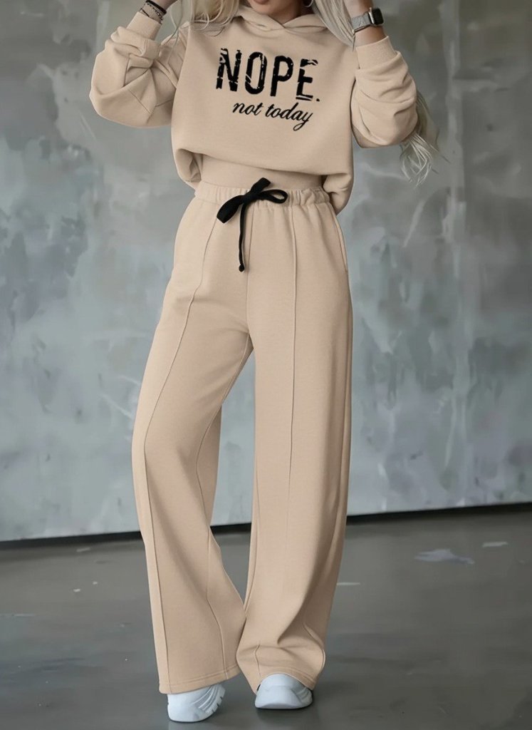 Kadın Uzun Kollu Nope Baskılı Beli Ribanalı Ikili Takım - Görsel 6