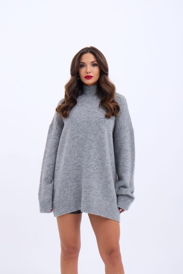 43061 TRİKO YARIM BALIKÇI KAZAK-GRİ