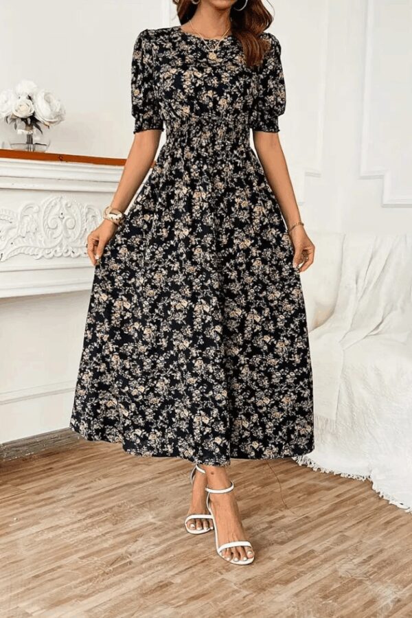 Kadın Yarım Kollu Bisiklet Yaka Kol Ve Bel Gipe Detay Süprem Elbise