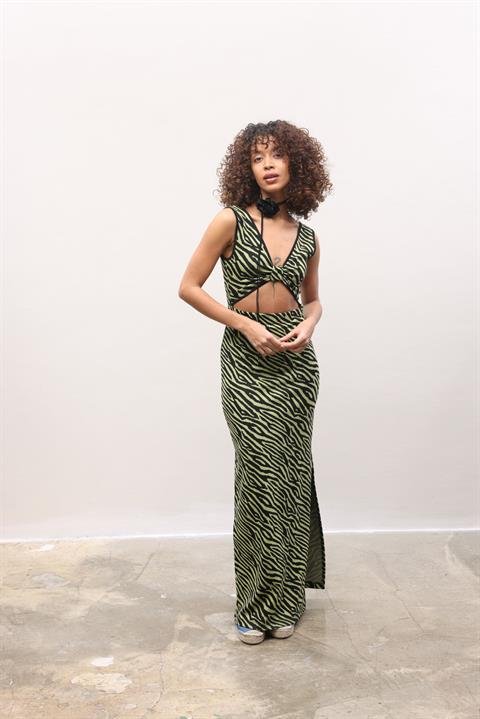 Bellatrix Cut Out Jakarlı Elbise 2677-8