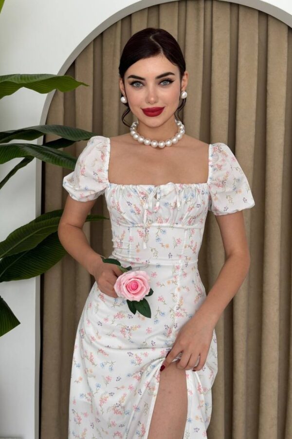 Zeze Balon Kol Elbise