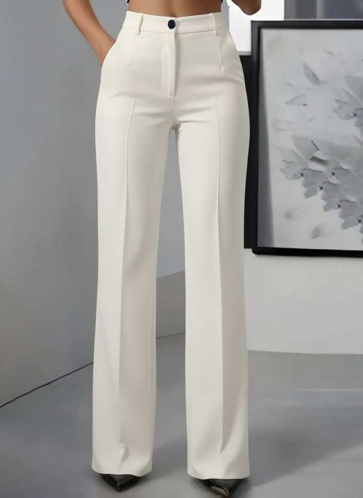 Kadın Yüksek Bel Cepli Ithal Krep Pantolon - Görsel 15