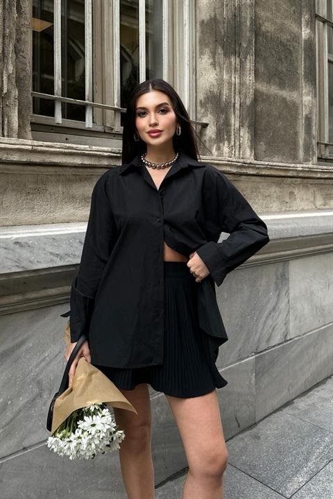 Alexis Sırt Dantel Oversıze Gömlek 3336-08