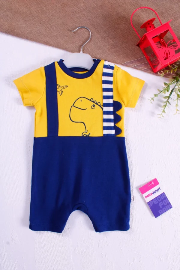 Dinozor Desenli Erkek Bebek Tulumu