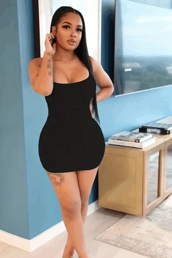 Kadın Ip Askılı Yuvarlak Yaka Kaşkorse Elbise