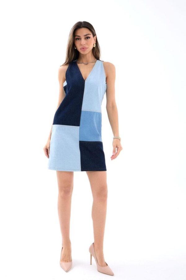 7385 KOT ELBİSE-MAVİ