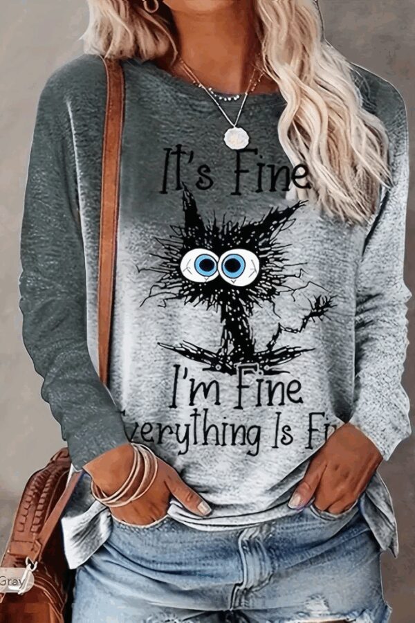 Kadın Uzun Kollu Bisiklet Yakalı Desenli Süprem Bluz