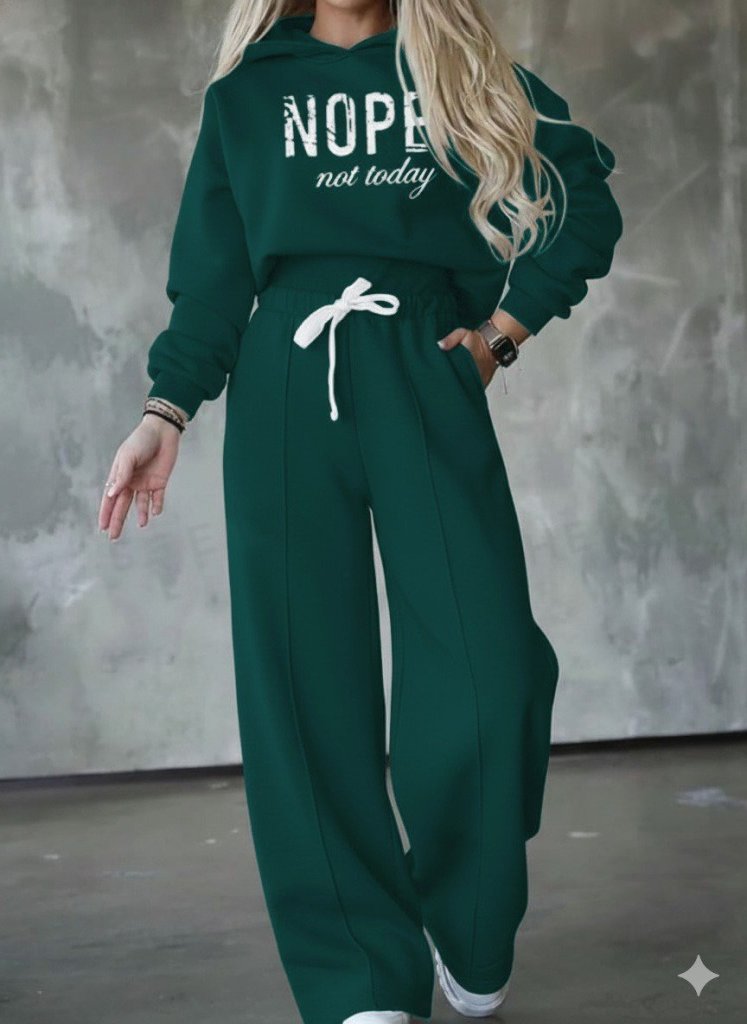 Kadın Uzun Kollu Nope Baskılı Beli Ribanalı Ikili Takım - Görsel 21