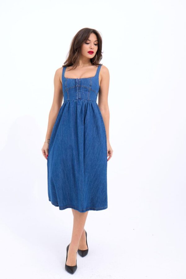 7143 KOT ELBİSE-MAVİ