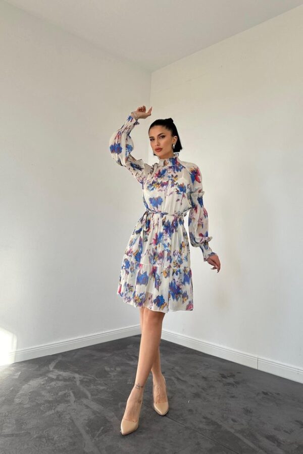 Bej Gipeli Kat Kat Mini Elbise