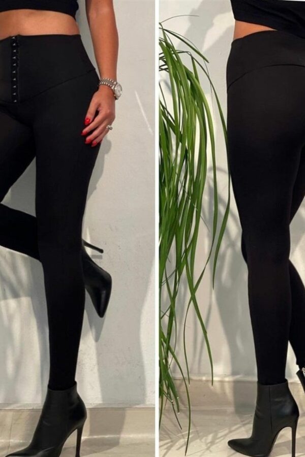 Kadın Yüksek Bel Korse Ve Kopça Detay çelik Toparlayıcı Tayt