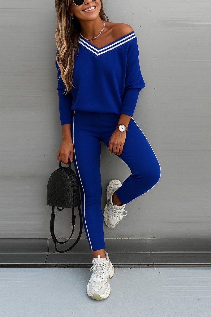 Kadın Uzun Kollu Tek Omuzu Açık Detaylı Viskon Iki Iplik Bluz Ve Pantolon Ikili Takım - Görsel 3