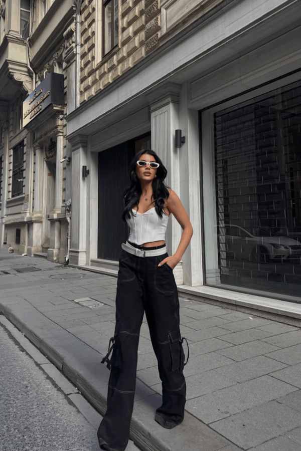 GABARDİNKARGO PANTOLON - Siyah