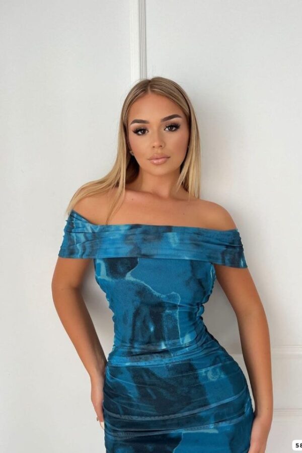 Kadın Madonna Yaka Tül Elbise