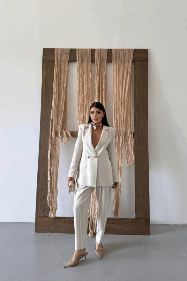 KETEN CEKET - PANTOLON TAKIM - Pembe