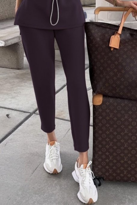 Kadın Uzun Kollu Balıkçı Yaka Belden Lastikli Modal Bluz Ve Pantolon Ikili Takım - Görsel 13