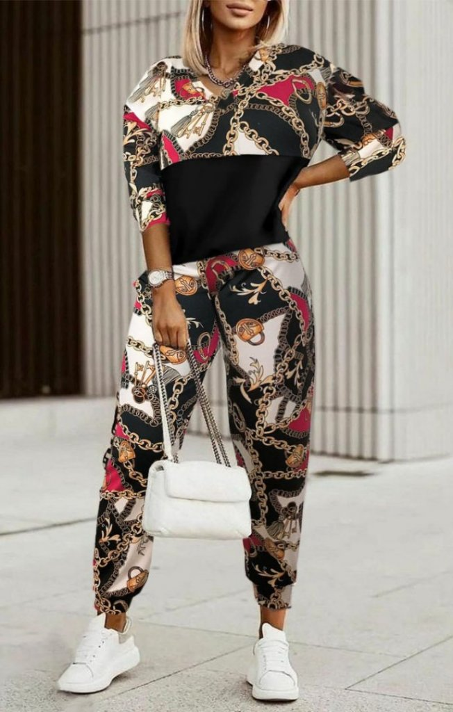 Kadın Uzun Kollu V Yaka Göğüs Altı Kadife Detay Mikro Ikili Takım - Görsel 2