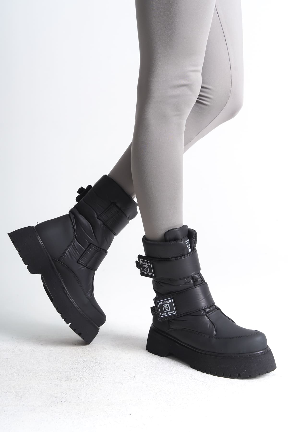 ELISA Cırt Cırtlı Paraşüt KumaşKadın Bot CST - Siyah - Görsel 3