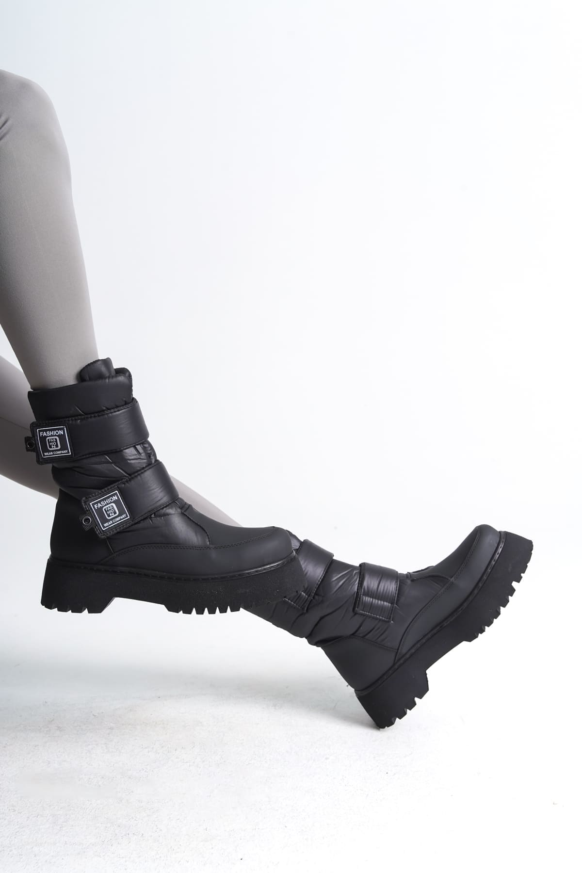 ELISA Cırt Cırtlı Paraşüt KumaşKadın Bot CST - Siyah - Görsel 4