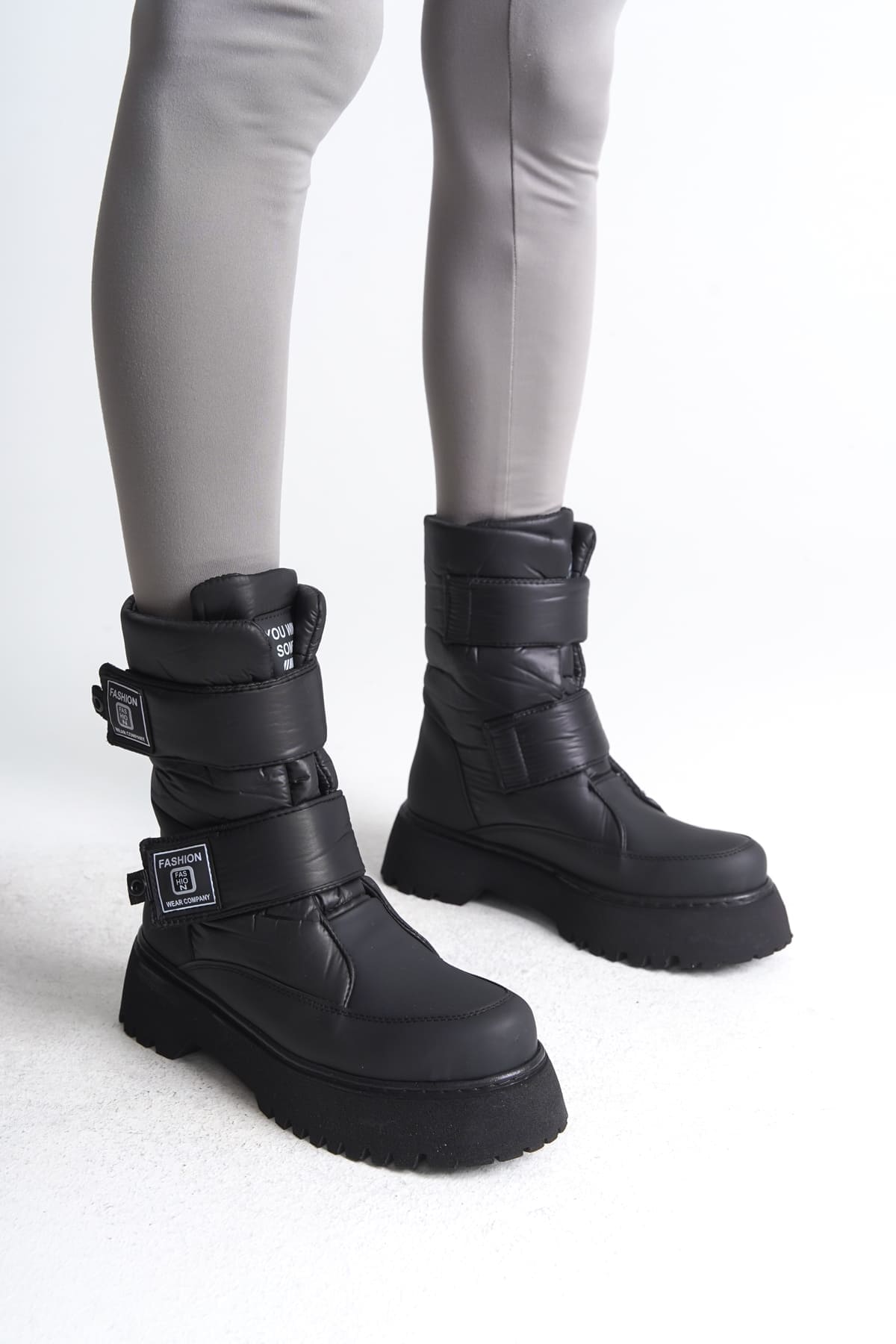 ELISA Cırt Cırtlı Paraşüt KumaşKadın Bot CST - Siyah