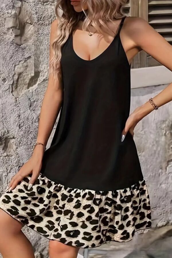 Kadın Ip Detaylı Kısa Elbise Askılı Yuvarlak Yakalı Viskon Etek Süprem Elbise