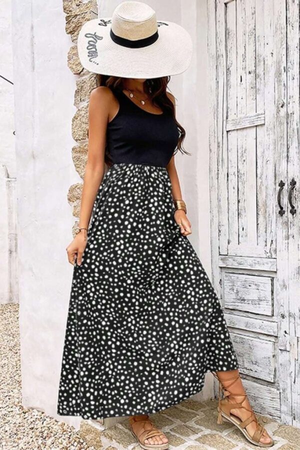 Kadın Askılı Yuvarlak Yaka üst Viskon Alt Desenli Bürümcük Elbise